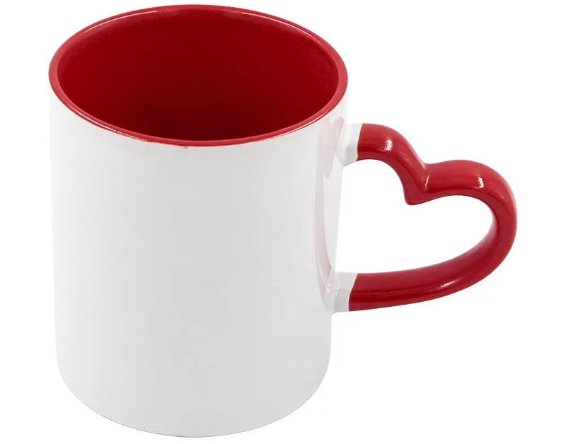 Cana termica cu maner in forma de inimaGalben