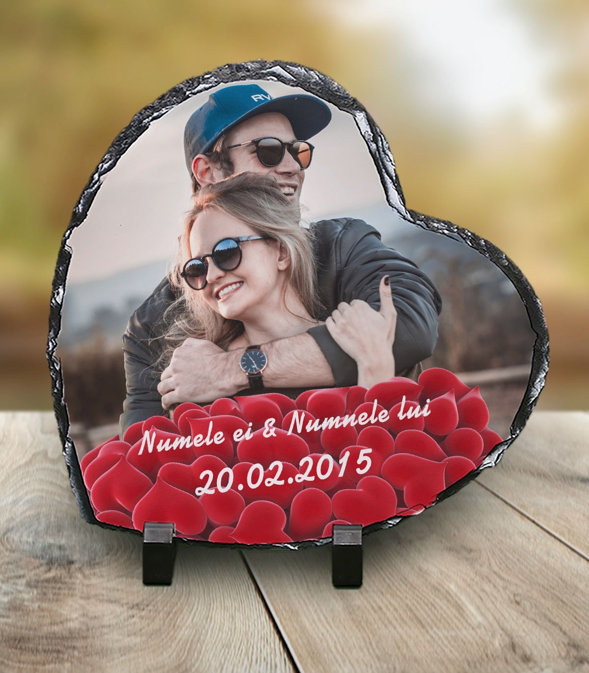 Placa de ardezie inima personalizata