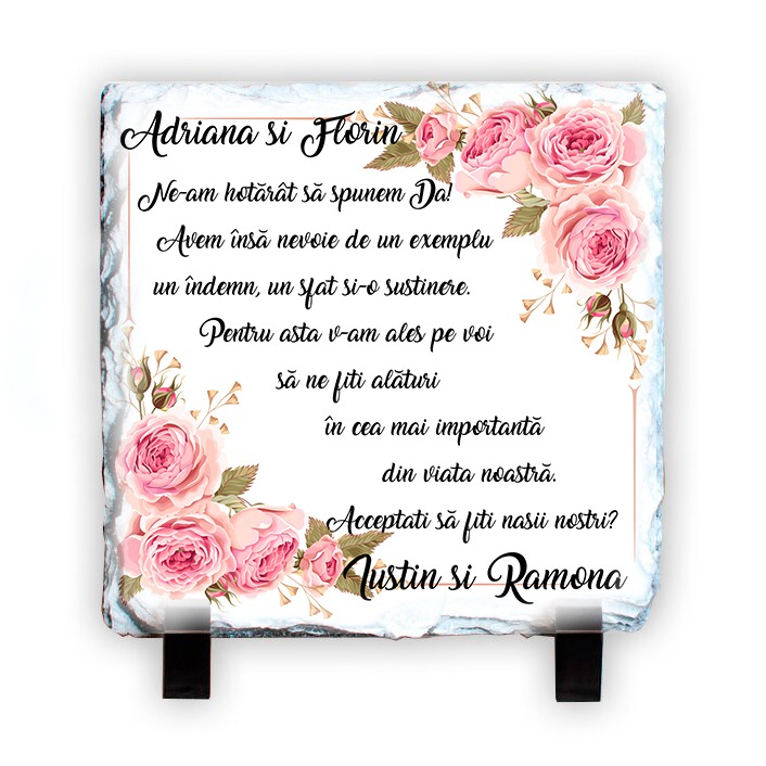 Placa de ardezie patrata personalizata10x10